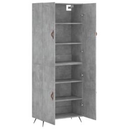 Berkfield Home Highboard Concrete Grey 69.5x34x180 cm Engineered Wood - thumbnail 4