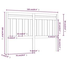 Berkfield Home Beautiful Bed Headboard Grey 166x4x100 cm Solid Wood Pine - Size: 166 x 4 x 100 cm - thumbnail 5
