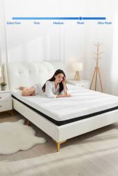 Gel-Infused Memory Foam Mattress in White - Size: Single - thumbnail 4