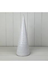 KDMD White Ceramic Tree Oranament with Textured Detail - thumbnail 2
