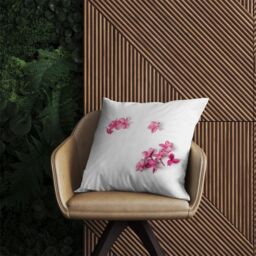 Warren Reed - Designer Pink Frangipani Flowers Outdoor Cushion - Size: 45 cm x 45 cm - thumbnail 2