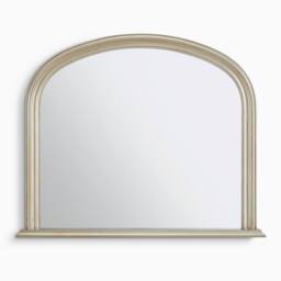 FurnitureboxUK Cecily Silver Wood Large 110x90 Overmantle Arch Mirror - thumbnail 3