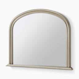 FurnitureboxUK Cecily Silver Wood Large 110x90 Overmantle Arch Mirror - thumbnail 4