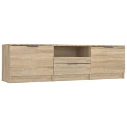 Berkfield Home TV Cabinet Sonoma Oak 140x35x40 cm Engineered Wood in Brown - Size: 140 x 35 x 40 cm - thumbnail 2