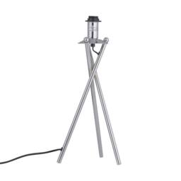 First Choice Lighting Set of 2 Tripod Table Lamps with Navy Cotton Fabric Shades in Silver - thumbnail 4