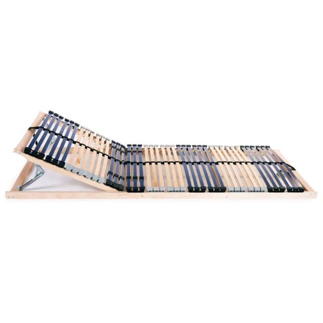 Berkfield Home Slatted Bed Bases 2 pcs with 42 Slats 7 Zones 80x200 cm in Light Oak - image 1