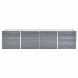 Berkfield Home Garden Raised Bed Galvanised Steel 320x80x77 cm Grey - Size: 320 x 80 x 77 cm - thumbnail 3