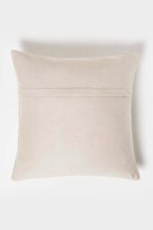 Homescapes Geometric Diamond Leather Cushion 45 x 45 cm in Grey - Size: 45 cm x 45 cm - thumbnail 3