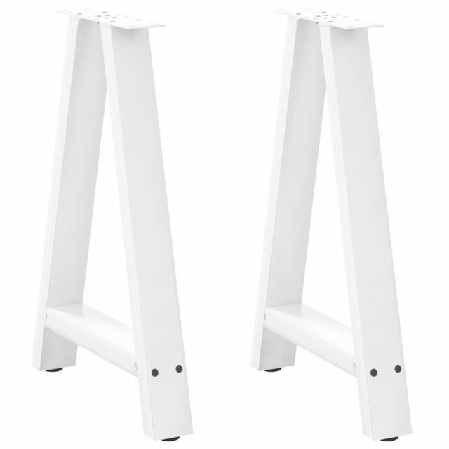 Berkfield Home Coffee Table Legs A-Shaped 2 pcs White¬†50x(72-73) cm Steel in White - image 1
