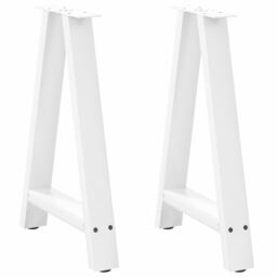 Berkfield Home Coffee Table Legs A-Shaped 2 pcs White¬†50x(72-73) cm Steel in White - thumbnail 1