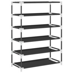 Berkfield Home Shoe Cabinet Black 60x28x90 cm Fabric - Size: 60 x 28 x 90 cm - thumbnail 6