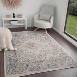 Livabliss Ankara - Vintage Grey Taupe Blue Traditional Boho Living Dining Bedroom Rug - Size: 120 cm x 170 cm - thumbnail 7
