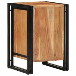 Berkfield Home Bedside Cabinet 40x40x59 cm Solid Wood Acacia in Brown - Size: 40 x 40 x 59 cm - thumbnail 5