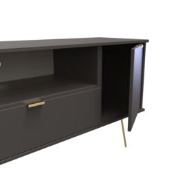 Ready Assembled 2 U Fuji 2 Door 1 Drawer Wide TV Unit (Ready Assembled) in Dark Grey - Size: Large - thumbnail 6