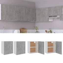 Berkfield Home Hanging Cabinets 2 pcs Concrete Grey 50x31x60 cm Engineered Wood - Size: 50 x 31 x 60 cm - thumbnail 1