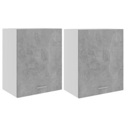 Berkfield Home Hanging Cabinets 2 pcs Concrete Grey 50x31x60 cm Engineered Wood - Size: 50 x 31 x 60 cm - thumbnail 2