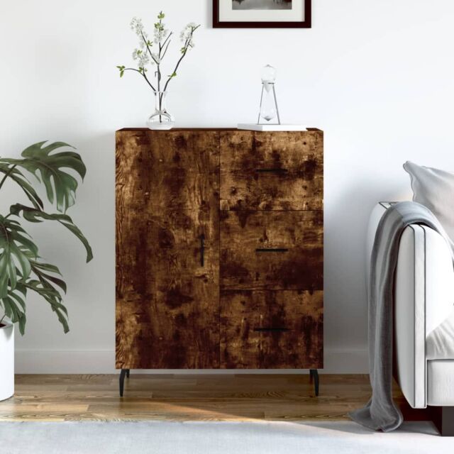 Berkfield Home Sideboard Smoked Oak 69.5x34x90 cm Engineered Wood in Brown - image 1