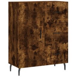 Berkfield Home Sideboard Smoked Oak 69.5x34x90 cm Engineered Wood in Brown - thumbnail 2