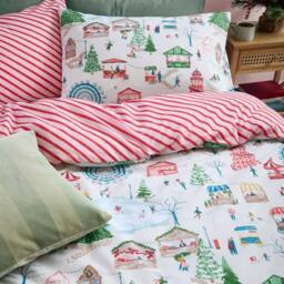 Furn Winter Wonderland Reversible Christmas Duvet Cover Set in Green - Size: Double - thumbnail 3