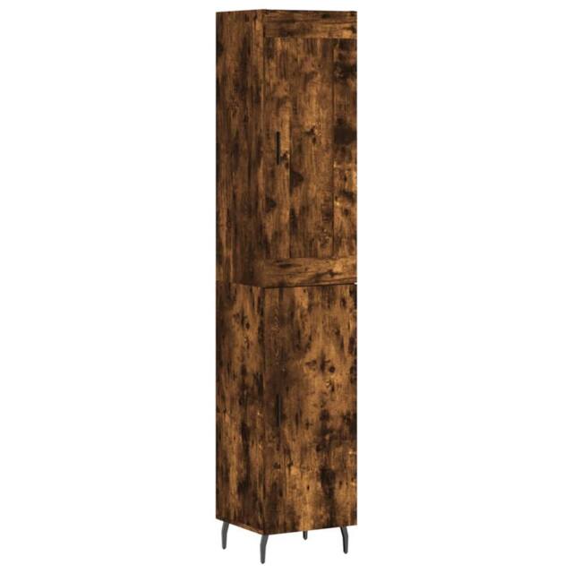Berkfield Home Highboard Smoked Oak 34.5x34x180 cm Engineered Wood in Brown - image 1