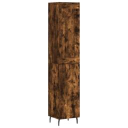 Berkfield Home Highboard Smoked Oak 34.5x34x180 cm Engineered Wood in Brown - thumbnail 1