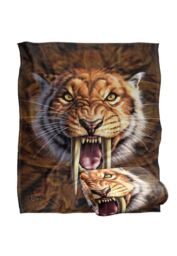 JQ Licensing Jlo Saber-Toothed Tiger Silky Touch Super Soft Throw Blanket 152 X 127 cm in White - thumbnail 2