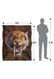 JQ Licensing Jlo Saber-Toothed Tiger Silky Touch Super Soft Throw Blanket 152 X 127 cm in White - thumbnail 5