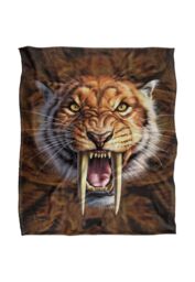 JQ Licensing Jlo Saber-Toothed Tiger Silky Touch Super Soft Throw Blanket 152 X 127 cm in White - thumbnail 1