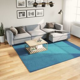 Berkfield Home Rug OVIEDO Short Pile Turquoise 240x240 cm in Blue - Size: Medium - thumbnail 1