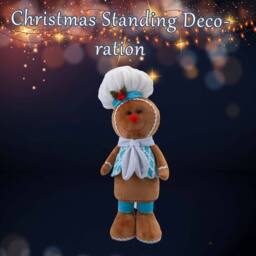 VFM e-Store Christmas Standing Gingerbread Decoration 50cm x 24cm Blue X 1 - Size: 50 cm x 24 cm - thumbnail 3
