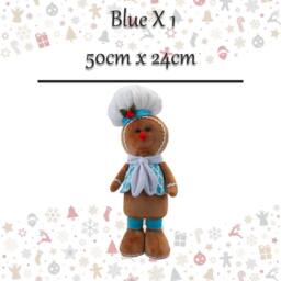 VFM e-Store Christmas Standing Gingerbread Decoration 50cm x 24cm Blue X 1 - Size: 50 cm x 24 cm - thumbnail 2