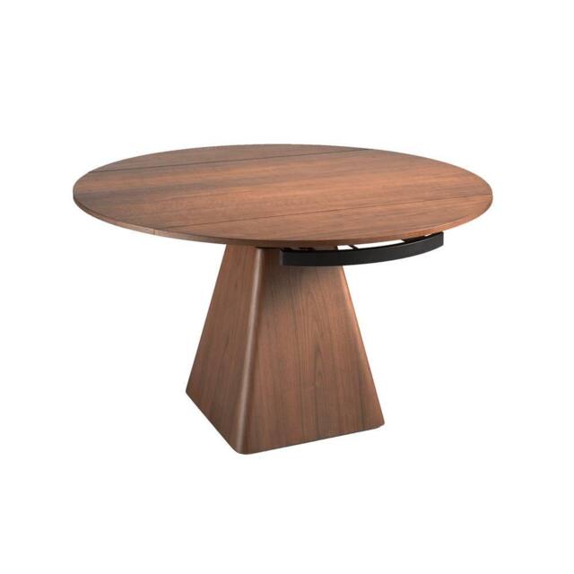Angel Cerda Model Round Walnut Veneer Extending Dining Table - image 1