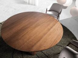 Angel Cerda Model Round Walnut Veneer Extending Dining Table - thumbnail 5