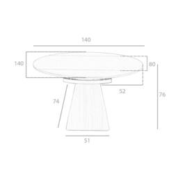 Angel Cerda Model Round Walnut Veneer Extending Dining Table - thumbnail 8