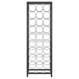 Berkfield Home Wine Rack for 27 Bottles Black 34x18x100 cm Wrought Iron - Size: 34 x 18 x 100 cm - thumbnail 3