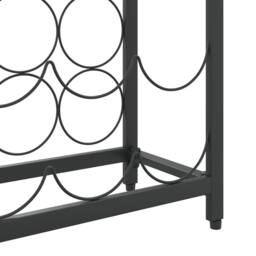 Berkfield Home Wine Rack for 27 Bottles Black 34x18x100 cm Wrought Iron - Size: 34 x 18 x 100 cm - thumbnail 6