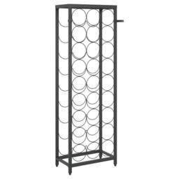 Berkfield Home Wine Rack for 27 Bottles Black 34x18x100 cm Wrought Iron - Size: 34 x 18 x 100 cm - thumbnail 5