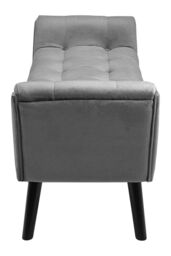 Living and Home Tufted Velvet Buttoned Bench with Raised Arms in Grey - thumbnail 5