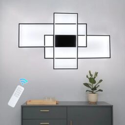 Garwarm 3 - Light 90cm Aluminum LED Dimmable Flush Mounted Sconce in Black - thumbnail 1