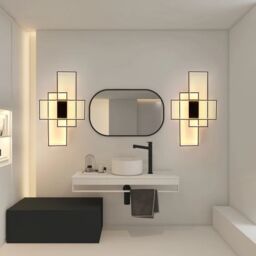 Garwarm 3 - Light 90cm Aluminum LED Dimmable Flush Mounted Sconce in Black - thumbnail 3