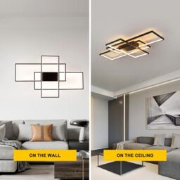Garwarm 3 - Light 90cm Aluminum LED Dimmable Flush Mounted Sconce in Black - thumbnail 4