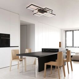 Garwarm 3 - Light 90cm Aluminum LED Dimmable Flush Mounted Sconce in Black - thumbnail 6