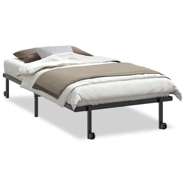 Berkfield Home Bed Frame without Mattress Foldable Black 107x203 cm Steel - image 1