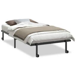 Berkfield Home Bed Frame without Mattress Foldable Black 107x203 cm Steel - thumbnail 1