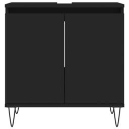 Berkfield Home Durable Bathroom Cabinet Black 58x33x60 cm Engineered Wood - Size: 58 x 33 x 60 cm - thumbnail 4