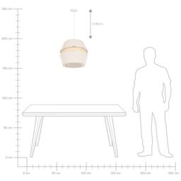 Wyld and Coco Beige Raffia Linen Pendant Lamp 122cm - Modern Boho Hanging Light - thumbnail 7