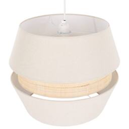Wyld and Coco Beige Raffia Linen Pendant Lamp 122cm - Modern Boho Hanging Light - thumbnail 4