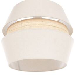 Wyld and Coco Beige Raffia Linen Pendant Lamp 122cm - Modern Boho Hanging Light - thumbnail 2