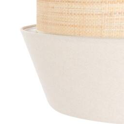 Wyld and Coco Beige Raffia Linen Pendant Lamp 122cm - Modern Boho Hanging Light - thumbnail 5