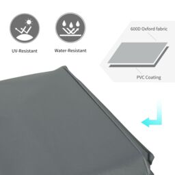 OUTSUNNY 190x72x76cm Rectangular Patio Furniture Cover for Chairs 600D Oxford in Grey - Size: 190 x 72 x 76 cm - thumbnail 4